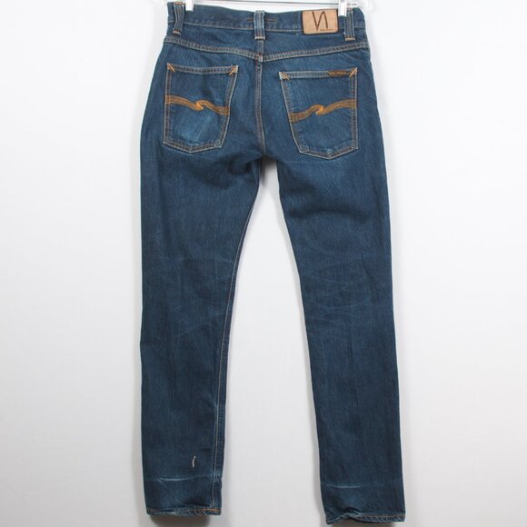 Nudie Men's Grim Tim Jeans 31/32 Blue Dry Ring 100% Cotton - Picture 2 of 10